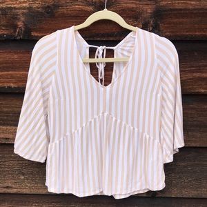 Hollister V-Neck Stripped Flowy Blouse